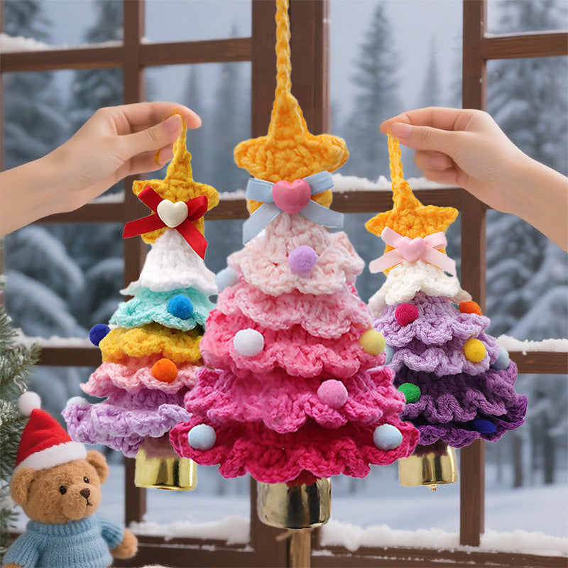🎄Christmas discount 🌲 Knitted Christmas Tree Bell Decoration – ✨Handmade Holiday Decoration Set💖