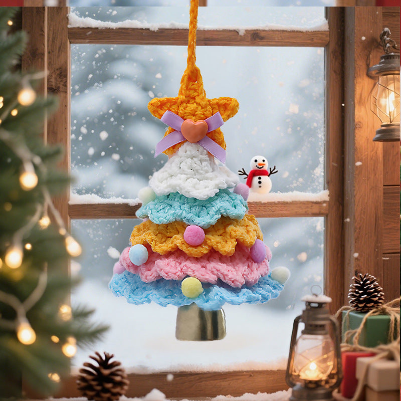 🎄Christmas discount 🌲 Knitted Christmas Tree Bell Decoration – ✨Handmade Holiday Decoration Set💖