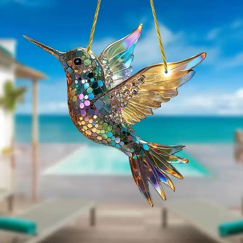 🔥Acrylic Bird Stained Art Ornament – Outdoor & Living Room Decor
