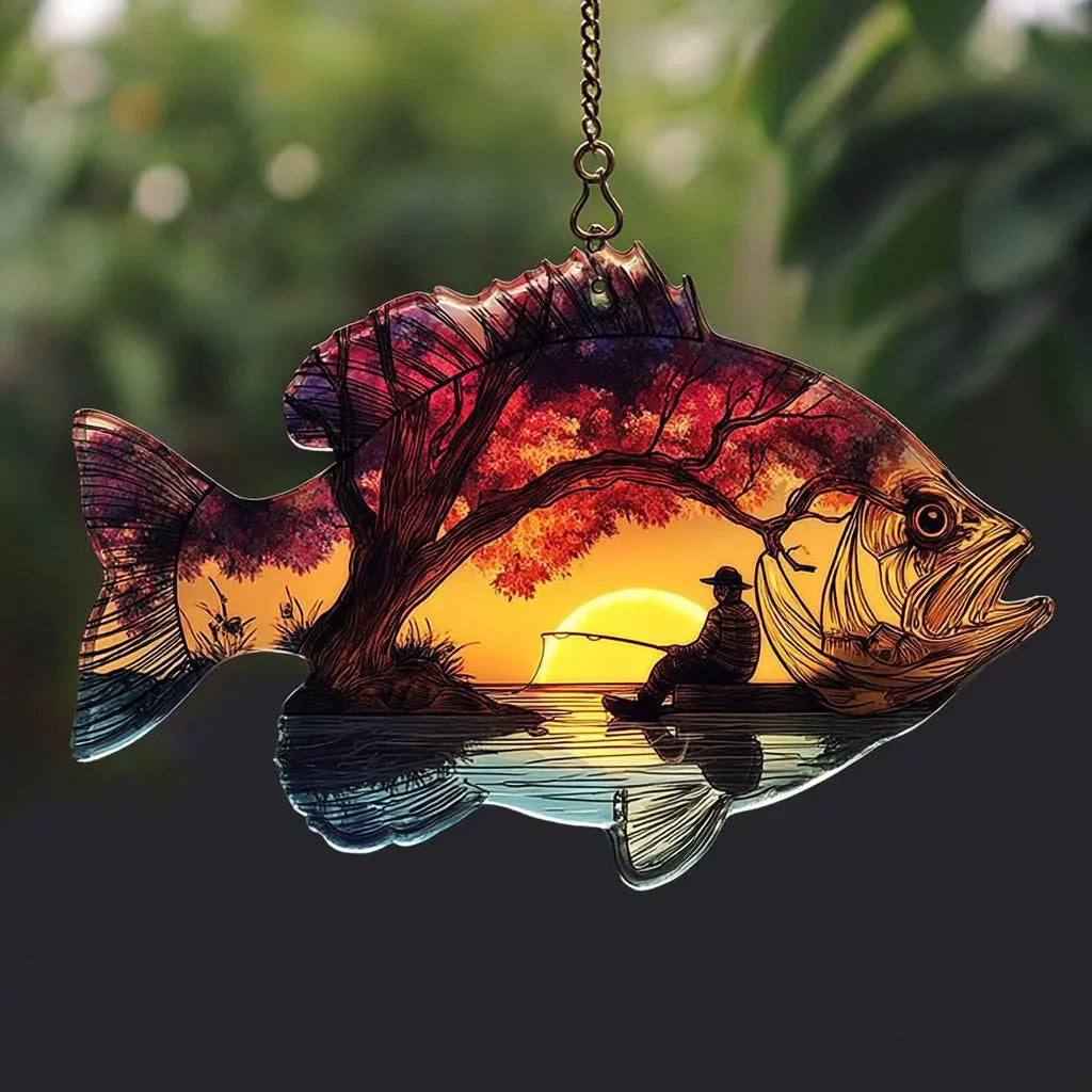 Sonnenfänger aus Buntglas mit Meereslebewesen-Imitation