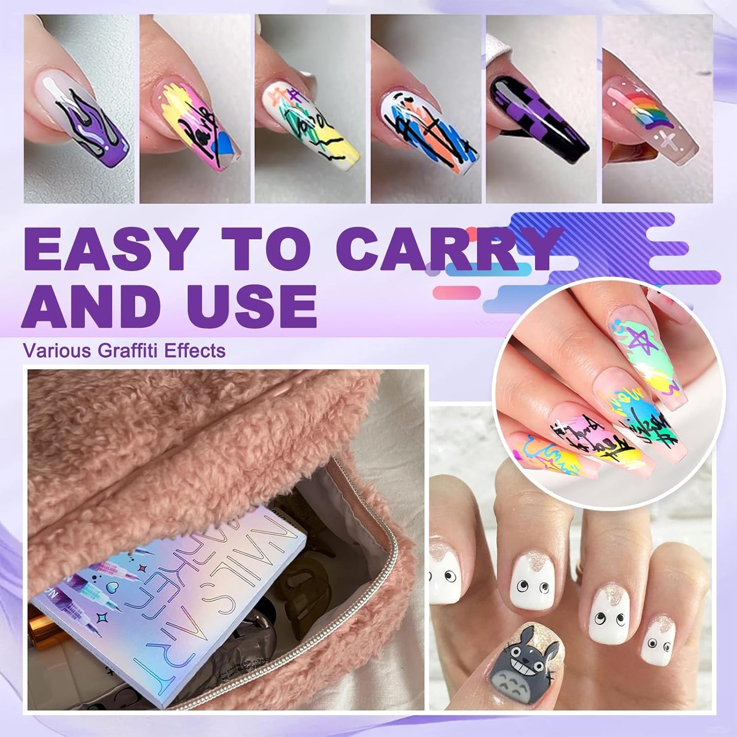 💅12 Colors Nail Art Pens Set – Fine Tip, Water-Based, Quick Dry