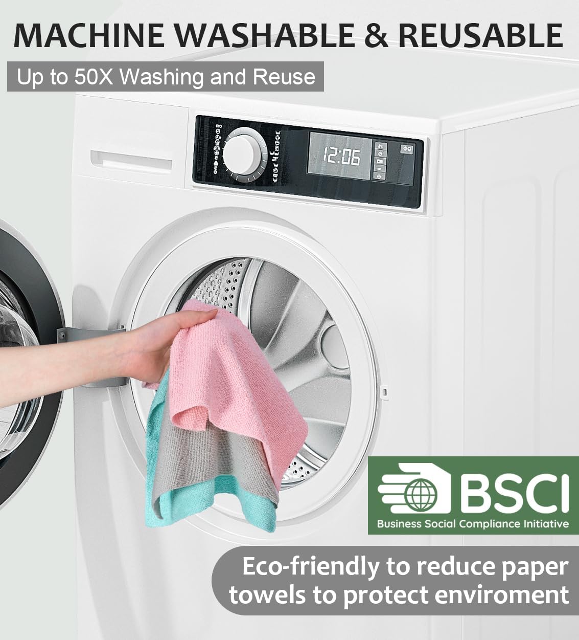♻️ Reusable Microfiber Paper Towels Roll
