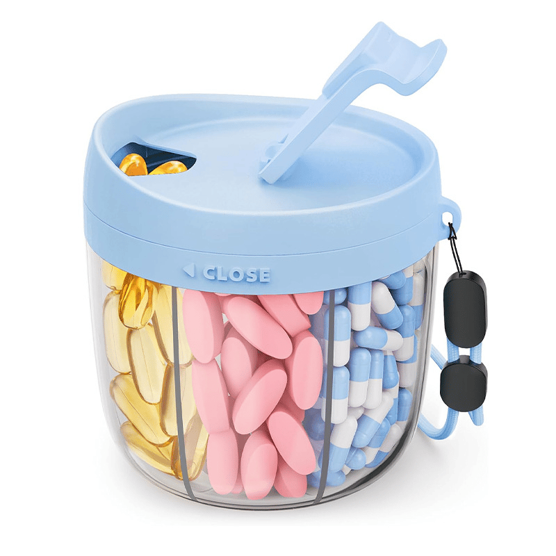 Last Day Promotion Pill Dispenser Bottle with 6 Compartments | Never Miss a Dose Again!