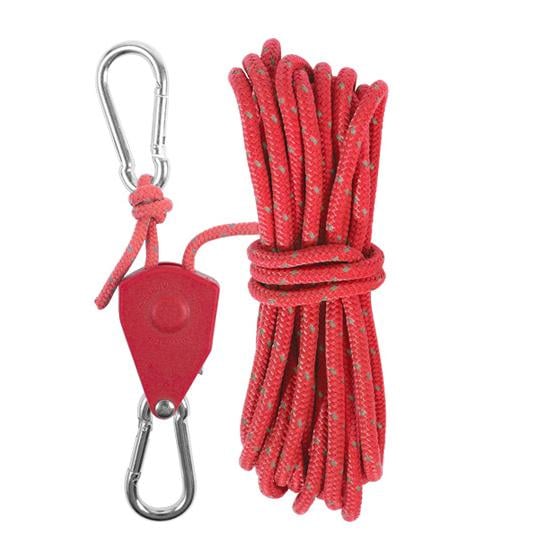 š„Outdoor Windproof RopeCamping Wind Rope Pulley Tie Down Strap with Carabiner, 4M Durable Nylon Ropeš„