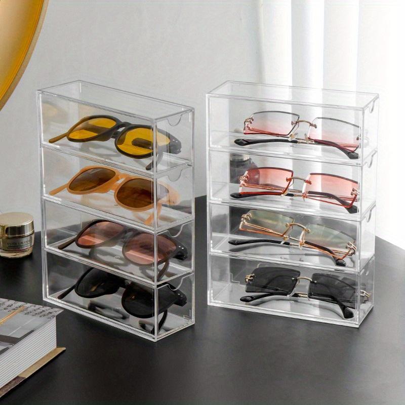 Transparent dustproof sunglasses storage box