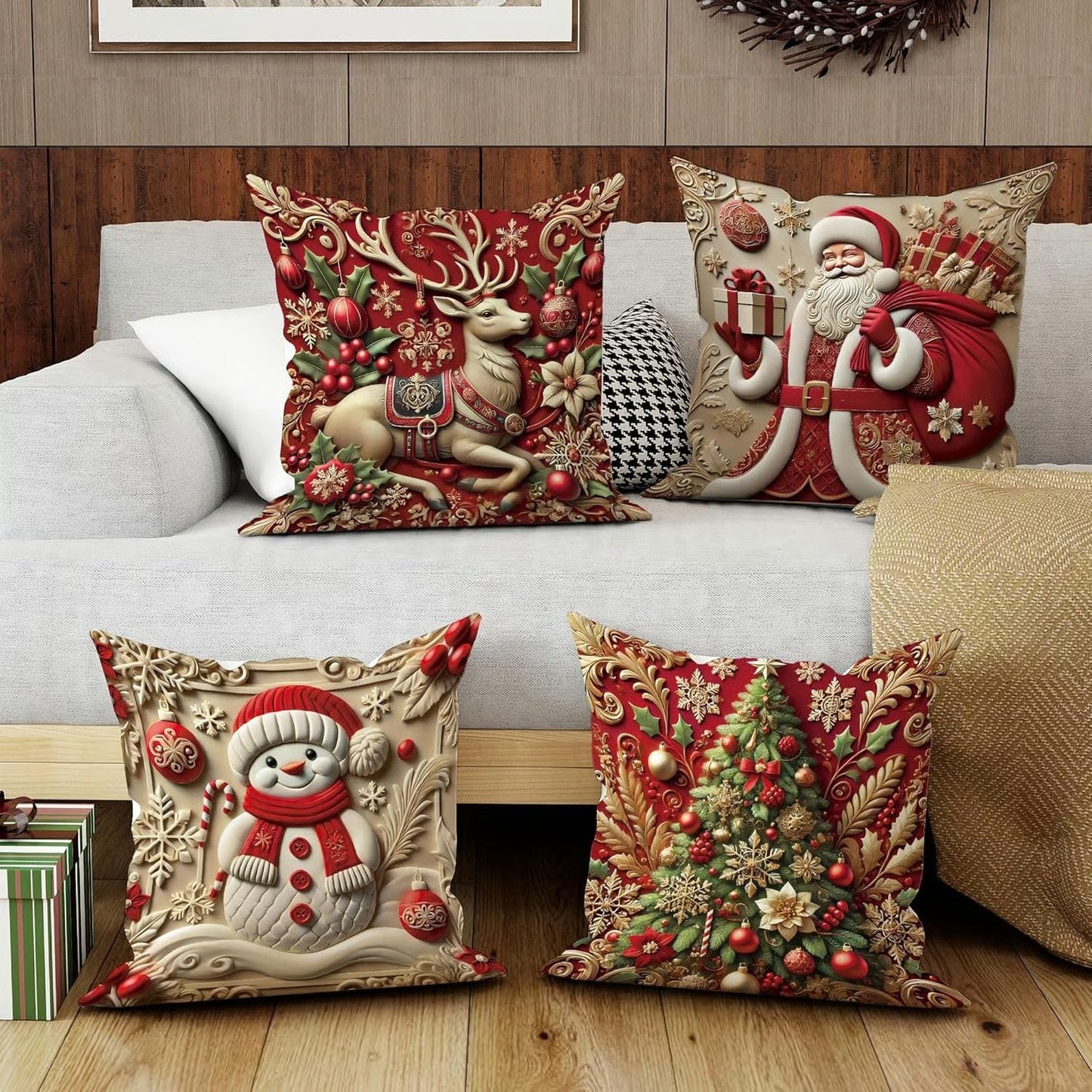 Christmas Themed Cushion Cover