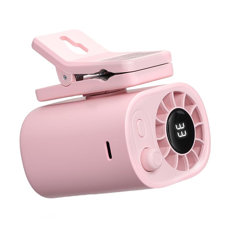 Ventilateur portable à clip pour voiture, écran LCD, rotatif à 360°, 100 vitesses