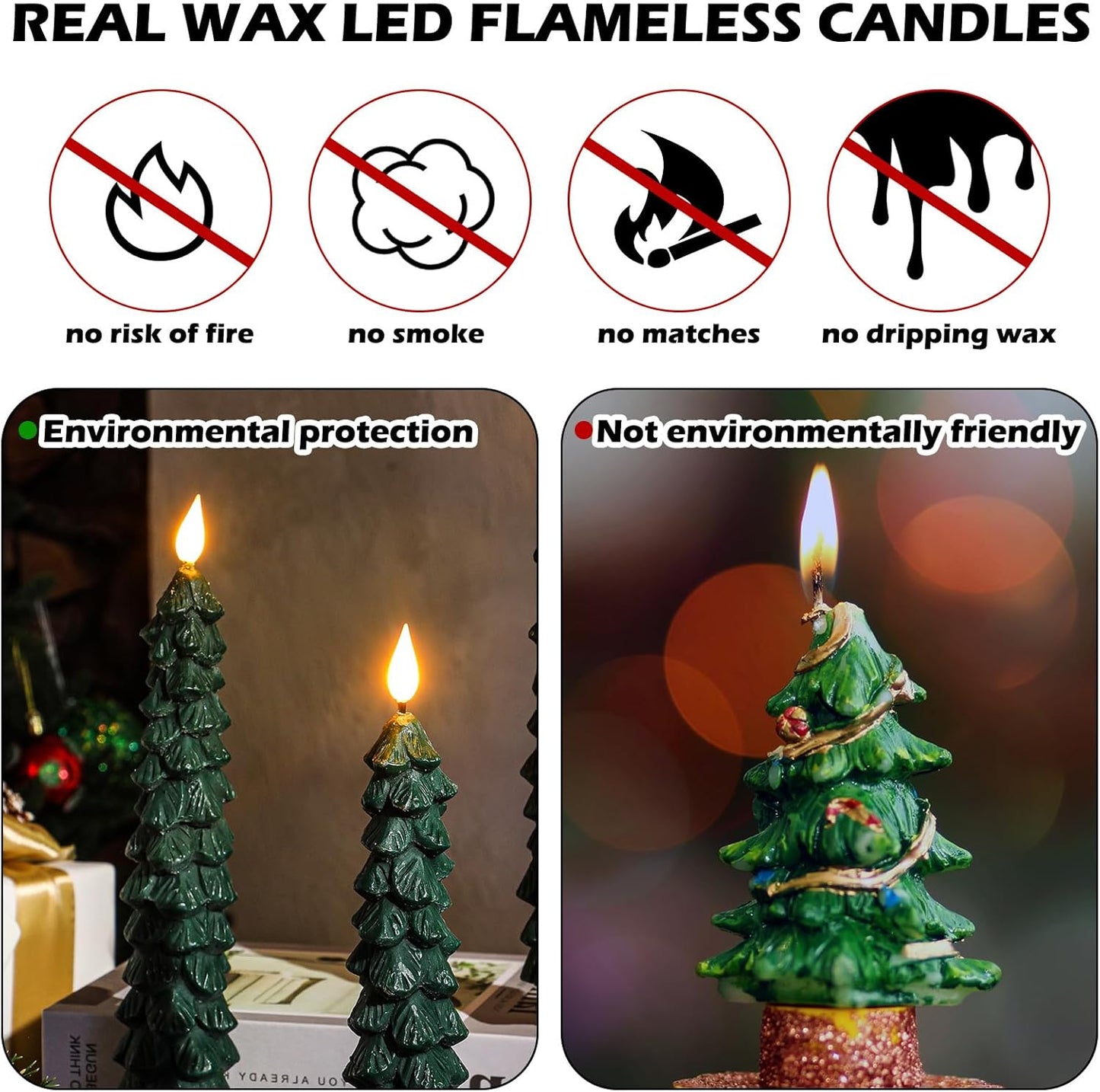 🔥 Early Christmas Sale 49% OFF 🌲Christmas Tree Flameless Taper Candle Lights with Remote Control
