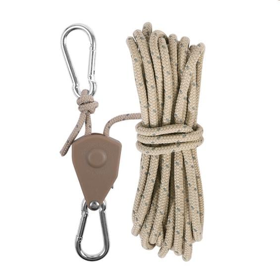 š„Outdoor Windproof RopeCamping Wind Rope Pulley Tie Down Strap with Carabiner, 4M Durable Nylon Ropeš„
