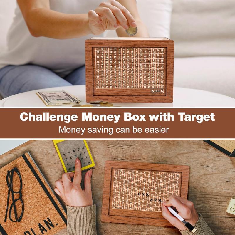 Wooden Money Box with Counter