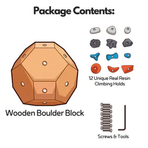 🧗♀️Handcrafted Boulder Block - Build Strength and Precision
