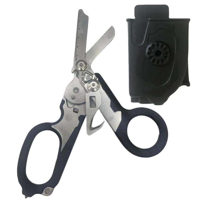 Multifunctional foldable trauma scissors.