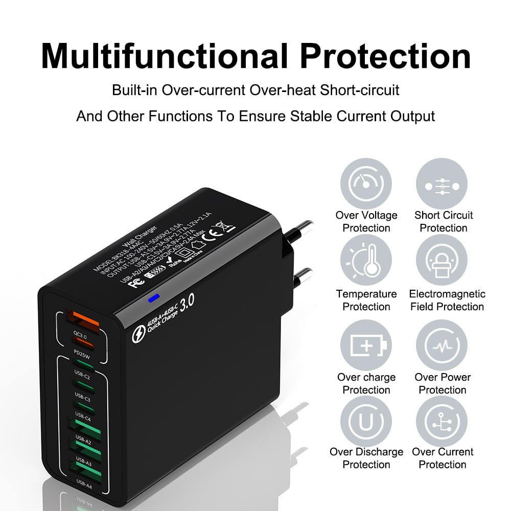 🔥8 in 1 Waterproof Ports USB Fast Charger