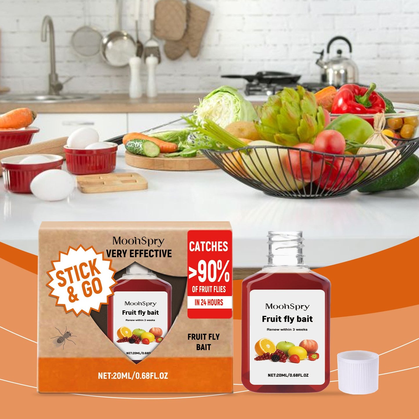 💥Fruit Fly Trap - Environmentally Responsible Fruit Fly Killer - Up to 3 Weeks per Bottle,Best Gifts