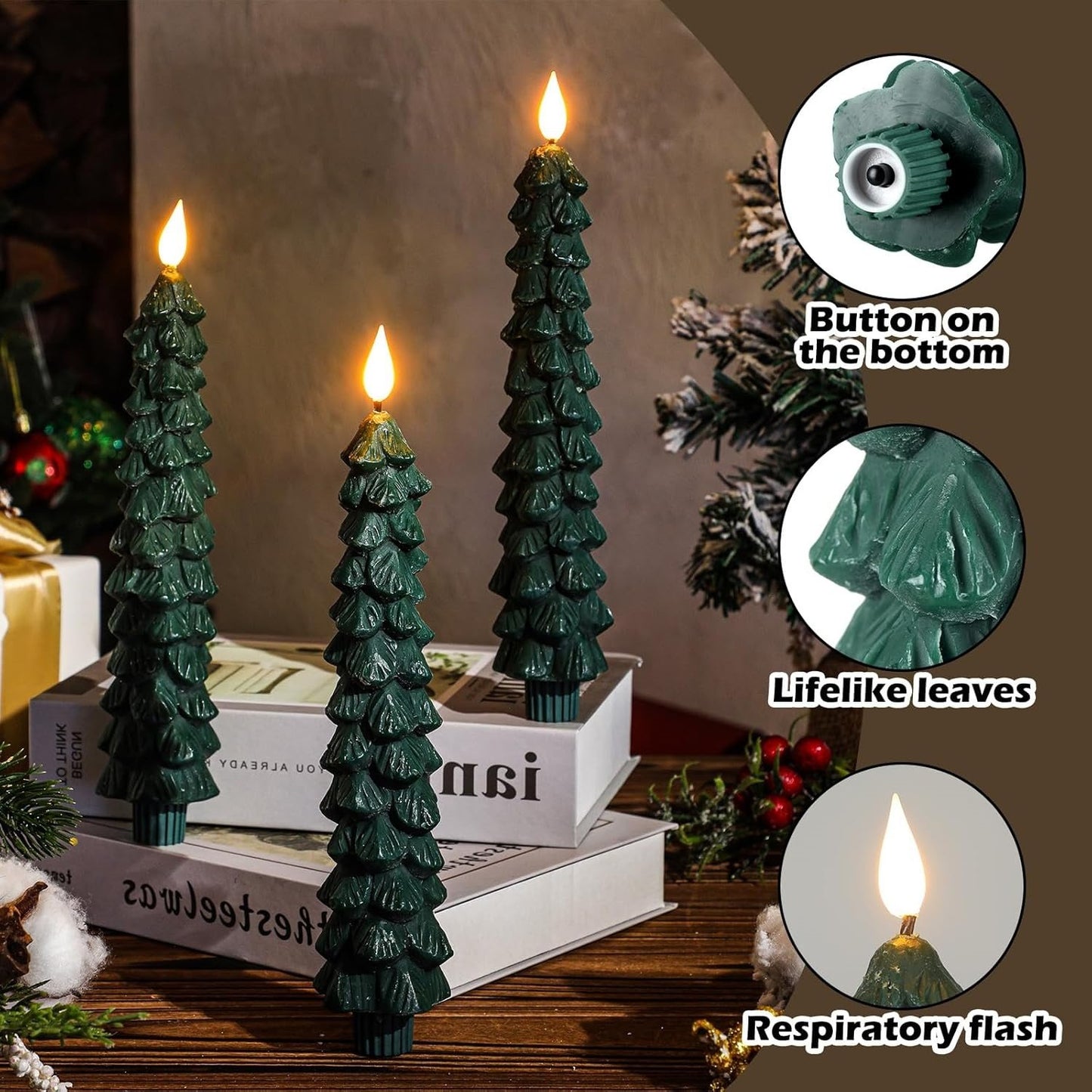 🔥 Early Christmas Sale 49% OFF 🌲Christmas Tree Flameless Taper Candle Lights with Remote Control