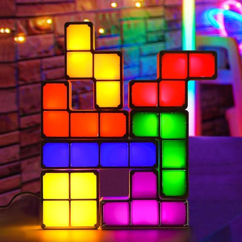 Tetris Puzzle LED Table Lamp Retro Style Jigsaw Stackable Lamp
