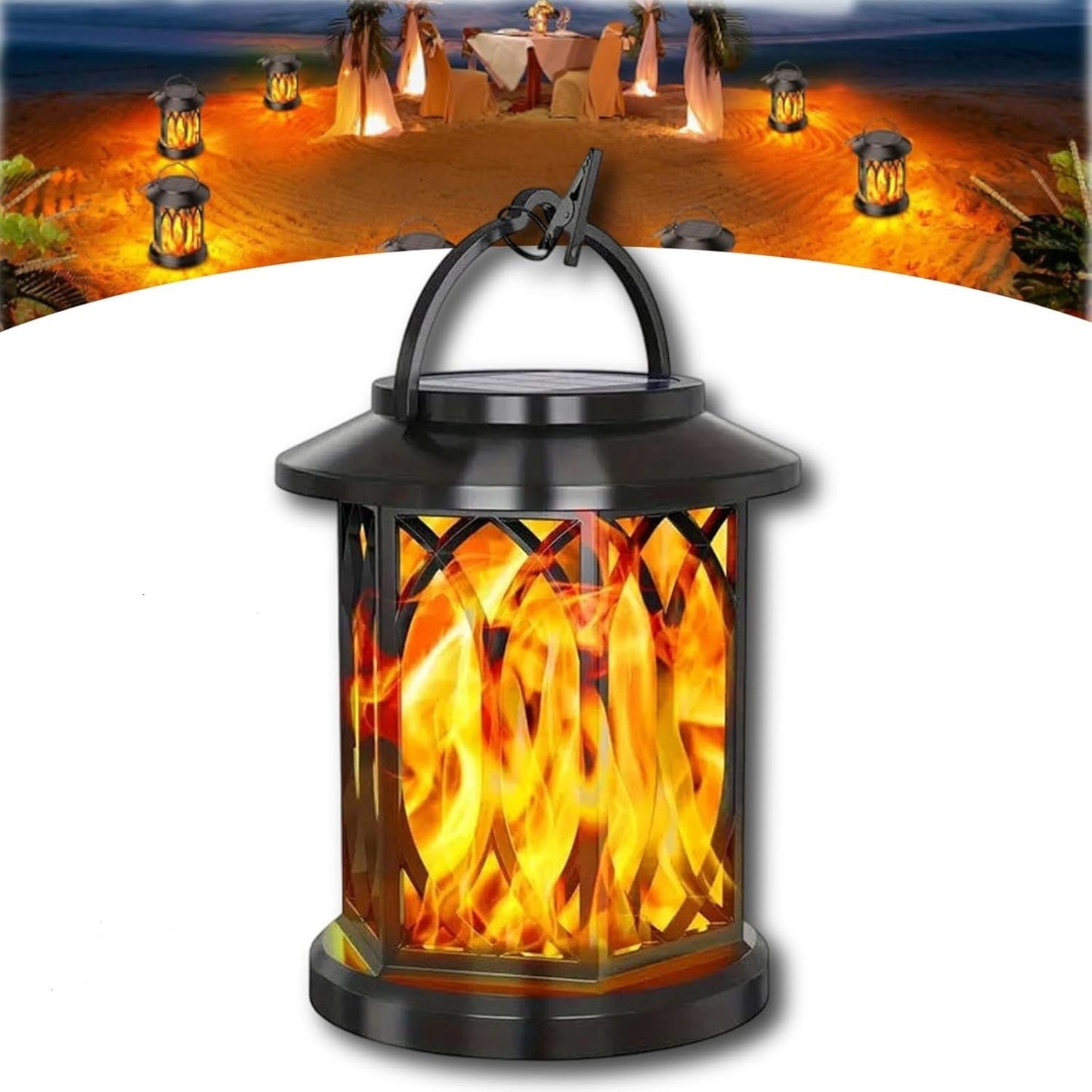 🔥Upgraded Flickering Flame Solar Lantern