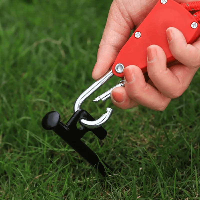š„Outdoor Windproof RopeCamping Wind Rope Pulley Tie Down Strap with Carabiner, 4M Durable Nylon Ropeš„