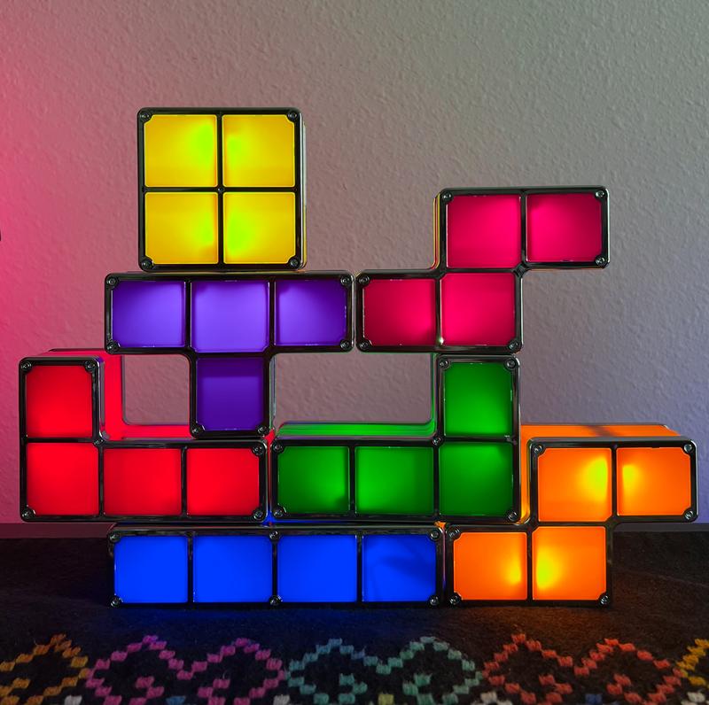 Tetris Puzzle LED Table Lamp Retro Style Jigsaw Stackable Lamp