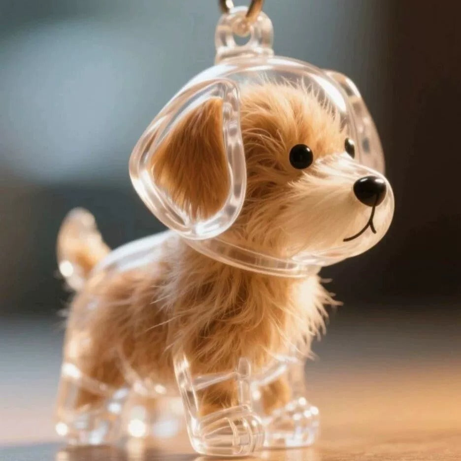 🐶🐱أحدث سلسلة مفاتيح إبداعية شفافة لجمع شعر الكلاب/القطط