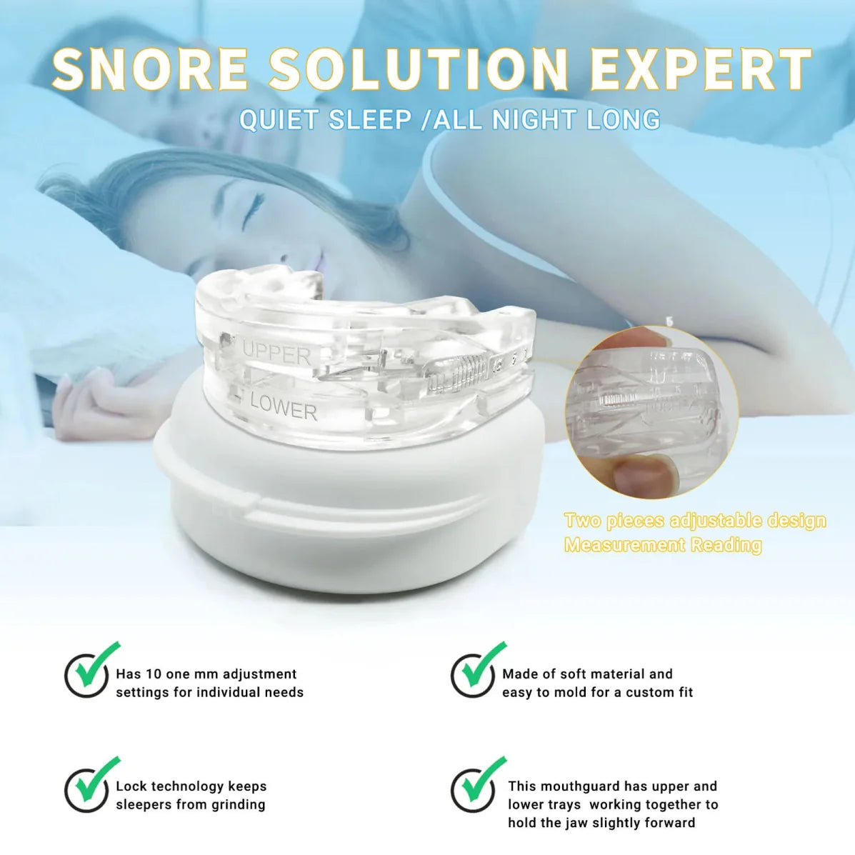🔥Reusable Anti Snore Mouthpiece🔥Trusted by Doctors👨⚕️