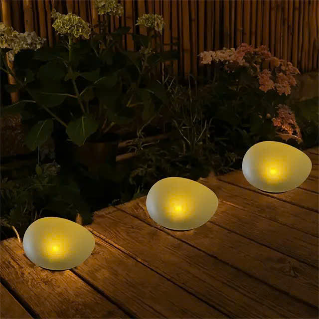 Solar Powered Pebble Stone Lamp Outdoor Park Garden Atmosphere Decoration Landscape Lamp Outdoor Villa Courtyard Lamp(Waterproof)