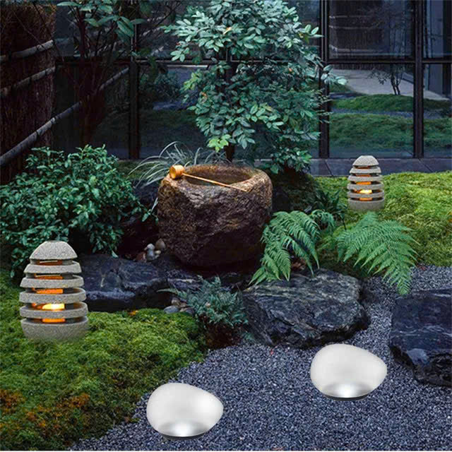Solar Powered Pebble Stone Lamp Outdoor Park Garden Atmosphere Decoration Landscape Lamp Outdoor Villa Courtyard Lamp(Waterproof)