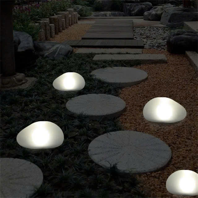 Solar Powered Pebble Stone Lamp Outdoor Park Garden Atmosphere Decoration Landscape Lamp Outdoor Villa Courtyard Lamp(Waterproof)