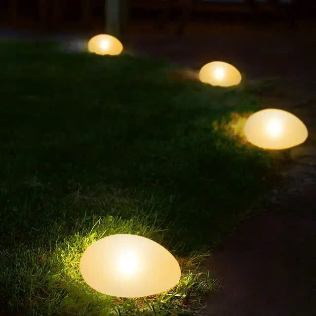 Solar Powered Pebble Stone Lamp Outdoor Park Garden Atmosphere Decoration Landscape Lamp Outdoor Villa Courtyard Lamp(Waterproof)