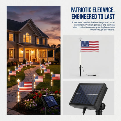 💕🇺🇸8-in-1 American Flag Solar Lights