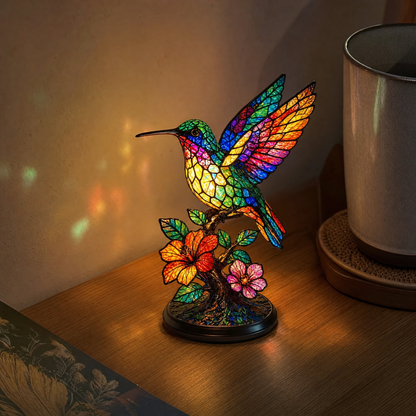 ✨ Creative Hummingbird LED Night Light, Home Cartoon Animal Resin Figurine, Cute Decorative Lamp for Kids' Room & Living Area, Table Bedside Lamp, USB Powered Lamp