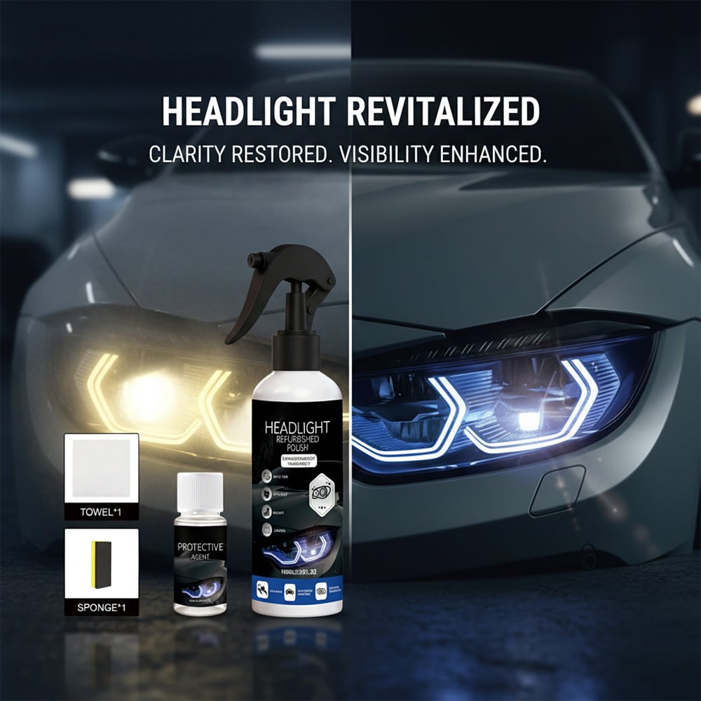 Automotive Headlamp Restoration Fluid-- Restore Foggy Yellow Headlights In 5 Mins