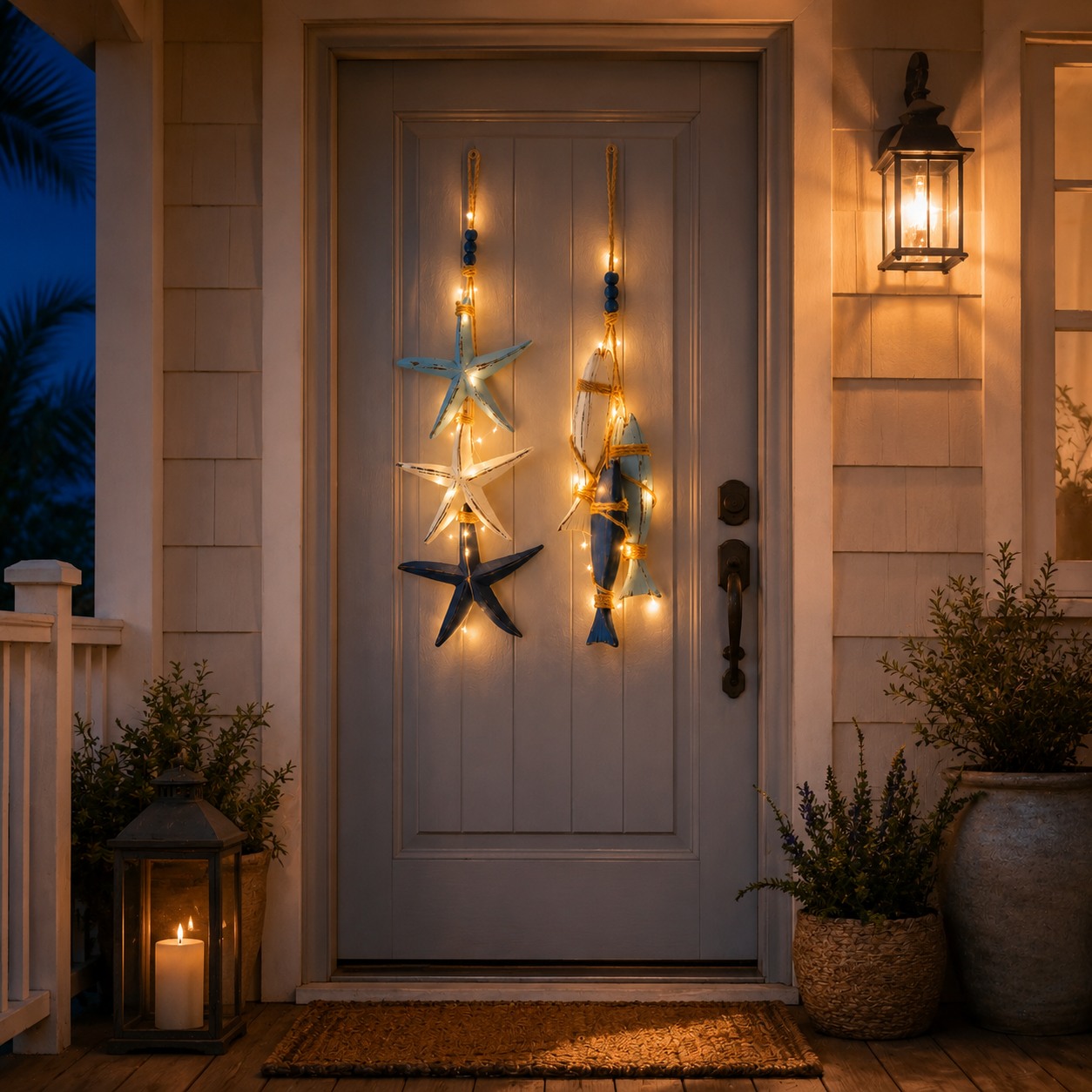 🔥Coastal Wooden Hanging Ornament Lights