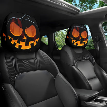 🎃 Early Halloween Sale – Horror Car Headrest Covers (2PCS Universal Fit)💀