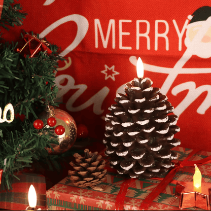 🎄Flameless Pinecone Candles Battery Operated