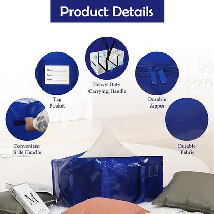 🏆Flash Sale⚡Heavy-Duty Moving Bags with Reinforced Handles - Extra Large Storage Laundry Bags for Clothes, Toys, Blankets