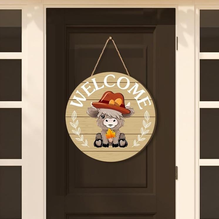 🪧 35pcs Interchangeable Welcome Sign Highland Cow Sign