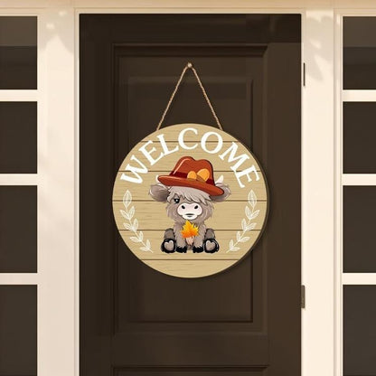 🪧 35pcs Interchangeable Welcome Sign Highland Cow Sign