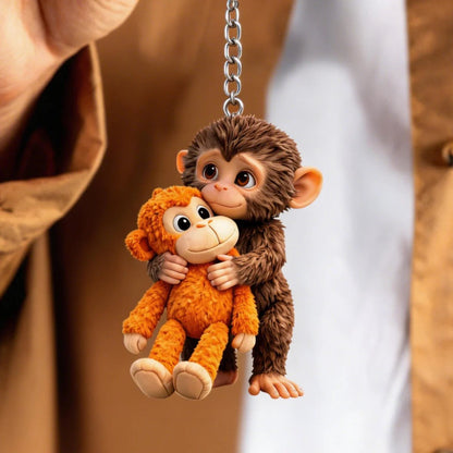 🐵  Viral Punch Monkey Keychain 💕- Emotional Gift for Animal Lovers, Family, Friends, Loved Ones🎁