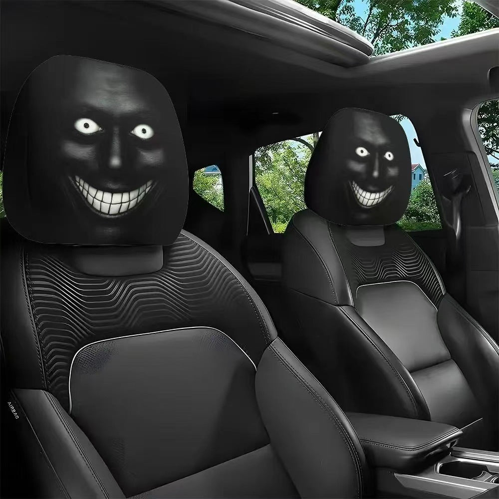 🎃 Early Halloween Sale – Horror Car Headrest Covers (2PCS Universal Fit)💀