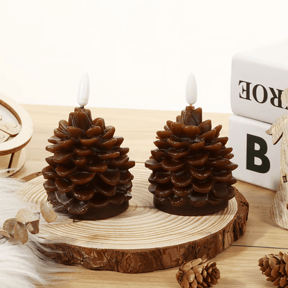 🎄Flameless Pinecone Candles Battery Operated