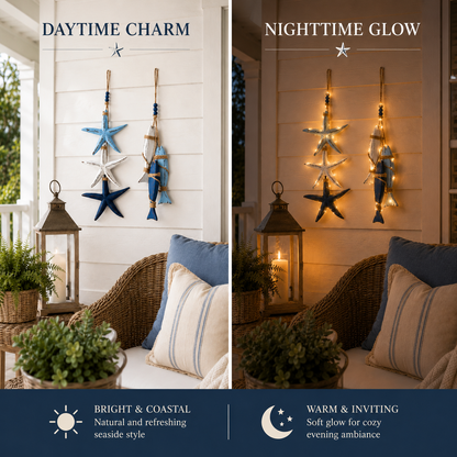 🔥Coastal Wooden Hanging Ornament Lights
