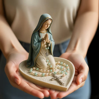 🙏Handmade Virgin Mary Rosary Holder📿Catholic Prayer Beads Display