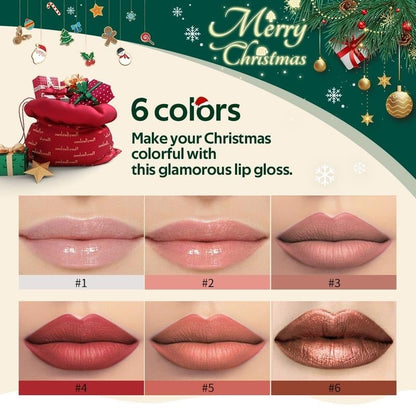 💄✨ Christmas Lip Gloss Set – 6 Colors
