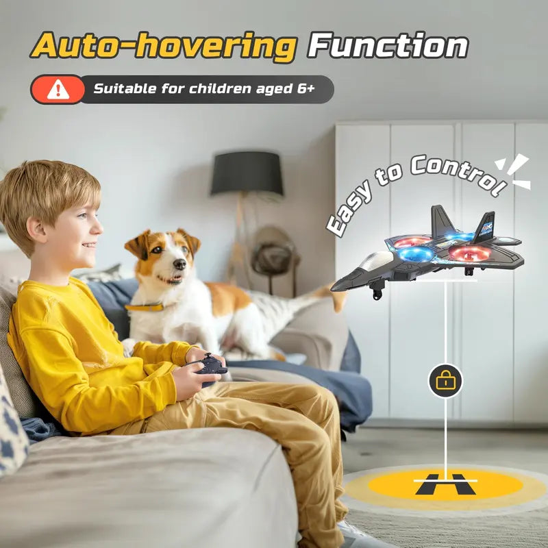 🎮2.4G Remote Control Stunt Fighter Plane, Beginner Friendly RC Drone Aircraft With Headless Mode✈️