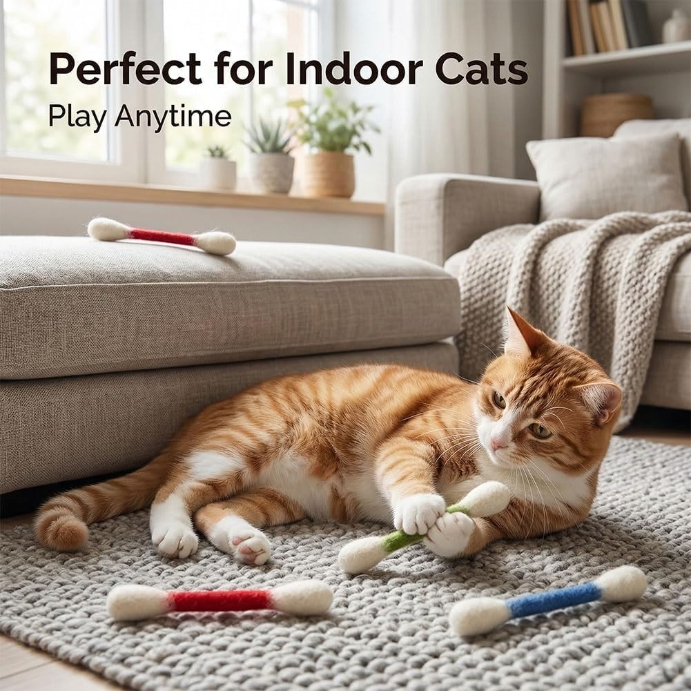 🐱 Swabs Large Size Cat Toys with Catnip ❤️ For happy, healthy, and active indoor cats