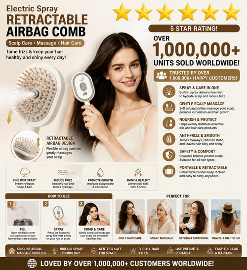 🔥Electric Spray Air Cushion Massage Comb--Faster and more effective home hair care tools