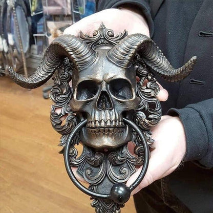 😈Baphomet Horned God Skull Hanging Door Knocker