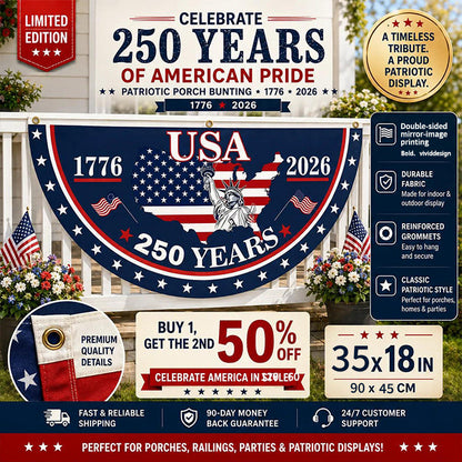 🦅🎆 Patriotic Best Seller  USA 250th Anniversary Flag Banner – Honor the American Spirit