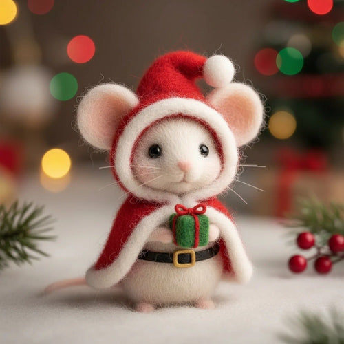 🏆Flash Sale 60% OFF - 🧑‍🎄🐭Handmade Needle Felt Christmas Mouse